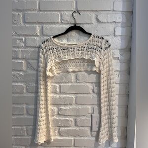 Altar'd State White Crochet Top
